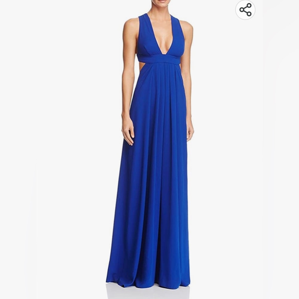 Jill by Jill Stuart Women's Plunging Neck Side Cutout 2-Ply Crepe Gown - size 6R